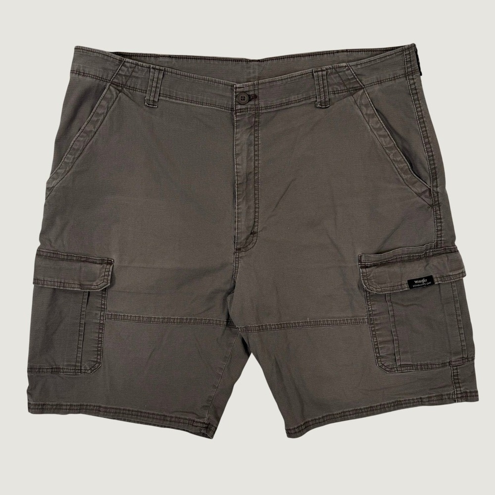 Wrangler Cargo Shorts Mens 42 Gray Ripstop Stretch Outdoor Utility Hiking